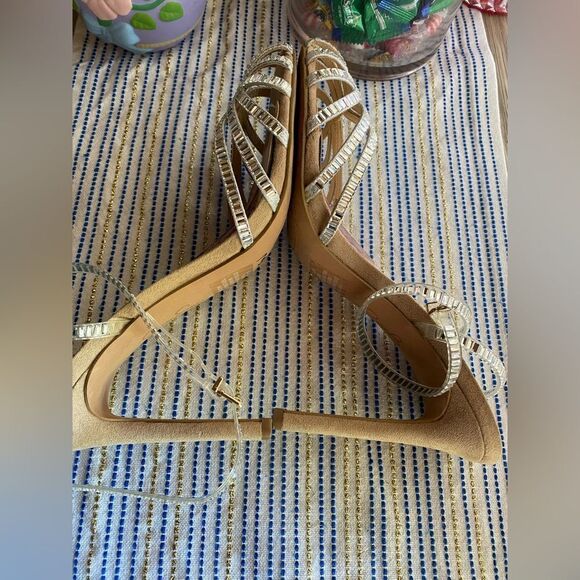 Jessica Simpson Jileta High Heel Sandals Womens Nude Buckle Sz 8.5 - Picture 13 of 15